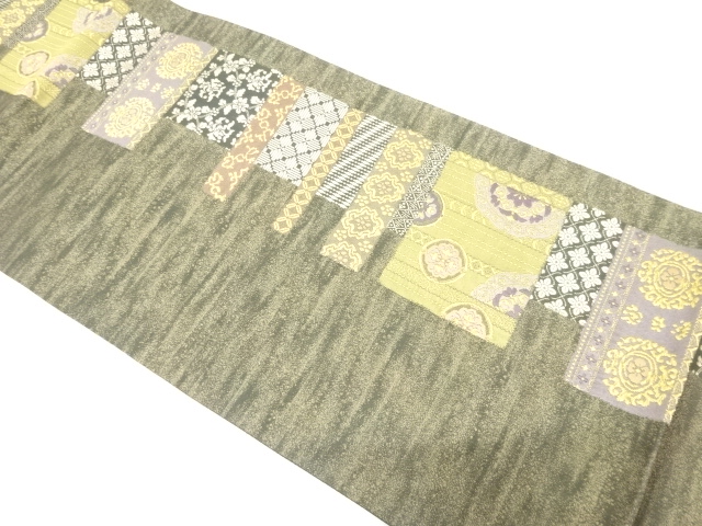 JAPANESE FUKURO OBI / WOVEN FLOWER CLASSICAL PATTERN